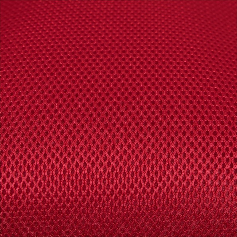 Pemberly Row Mid Back Executive Mesh Office Swivel Chair in Red and White