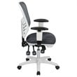 Pemberly Row Mid Back Executive Mesh Office Swivel Chair in Gray and White