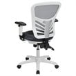Pemberly Row Mid Back Executive Mesh Office Swivel Chair in Gray and White