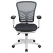 Pemberly Row Mid Back Executive Mesh Office Swivel Chair in Gray and White