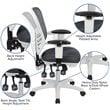 Pemberly Row Mid Back Executive Mesh Office Swivel Chair in Gray and White