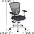 Pemberly Row Mid Back Executive Mesh Office Swivel Chair in Gray and White