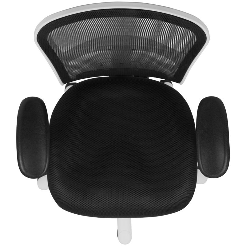 Pemberly Row Mid Back Executive Mesh Office Swivel Chair in Black and White