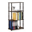 Pemberly Row Turn-N-Tube Engineered Wood 4-Tier Shelf Display Rack in Walnut
