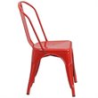 Pemberly Row Modern Metal Stackable Dining Side Chair in Red