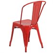 Pemberly Row Modern Metal Stackable Dining Side Chair in Red
