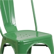 Pemberly Row Modern Stackable Metal Dining Side Chair in Green