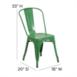 Pemberly Row Modern Stackable Metal Dining Side Chair in Green