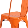 Pemberly Row Modern Metal Stackable Dining Side Chair in Orange
