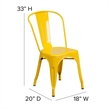 Pemberly Row Modern Metal Stackable Dining Side Chair in Yellow