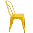 Pemberly Row Modern Metal Stackable Dining Side Chair in Yellow