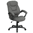 Pemberly Row High Back Gray Microfiber Upholstered Office Chair