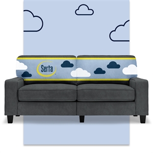 Pemberly Row 73&quot Track Arm Sofa with Removable Covers Charcoal