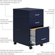 Pemberly Row 18in 3 Drawer Metal Mobile Filing Cabinet Ball Bearing Slide Navy