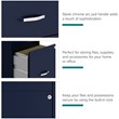 Pemberly Row 18in 3 Drawer Metal Mobile Filing Cabinet Ball Bearing Slide Navy