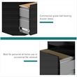 Pemberly Row 18in 3 Drawer Metal Mobile Filing Cabinet Ball Bearing Slide Black