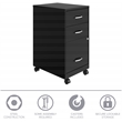 Pemberly Row 18in 3 Drawer Metal Mobile Filing Cabinet Ball Bearing Slide Black