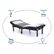 Pemberly Row Metal Cal King Adjustable Bed Base with USB in Black