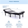 Pemberly Row Metal Cal King Adjustable Bed Base with USB in Black