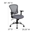Pemberly Row Contemporary Mid Back Mesh Office Chair in Gray