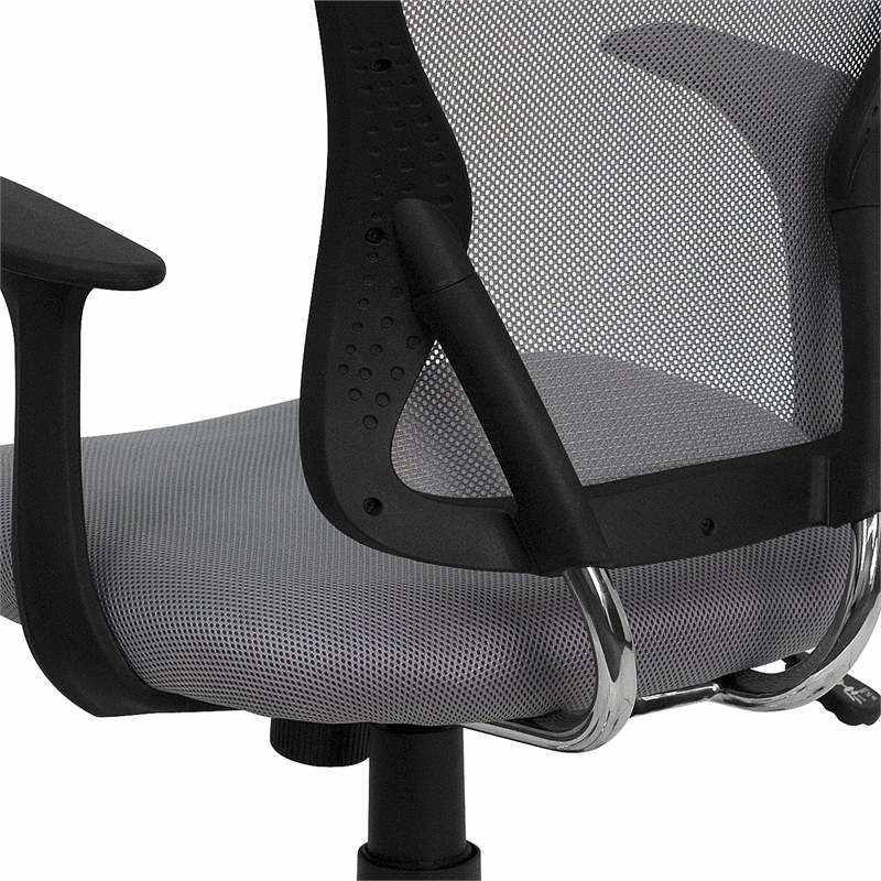 Pemberly Row Contemporary Mid Back Mesh Office Chair in Gray