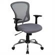 Pemberly Row Contemporary Mid Back Mesh Office Chair in Gray