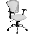 Pemberly Row Contemporary Mid Back Mesh Office Chair in White