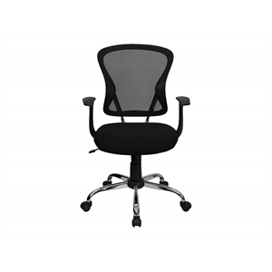 Pemberly Row Contemporary Mid Back Mesh Office Chair in Black