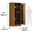Pemberly Row Engineered Wood Storage Cabinet in Sienna Oak Finish