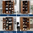 Pemberly Row Engineered Wood Storage Cabinet in Sienna Oak Finish
