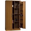 Pemberly Row Engineered Wood Storage Cabinet in Sienna Oak Finish