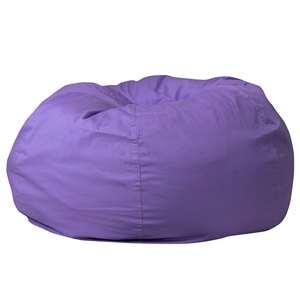 Pemberly Row Contemporary Oversized Bean Bag Chair in Purple