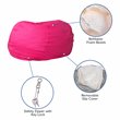 Pemberly Row Contemporary Oversized Bean Bag Chair in Hot Pink