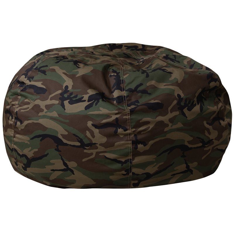 Pemberly Row Contemporary Oversized Bean Bag Chair in Camouflage
