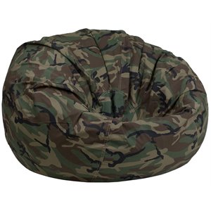 Pemberly Row Contemporary Oversized Bean Bag Chair in Camouflage