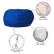 Pemberly Row Contemporary Oversized Bean Bag Chair in Royal Blue