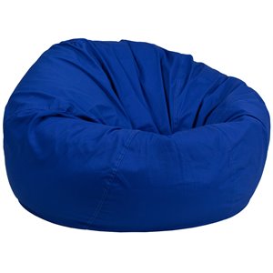 Pemberly Row Contemporary Oversized Bean Bag Chair in Royal Blue