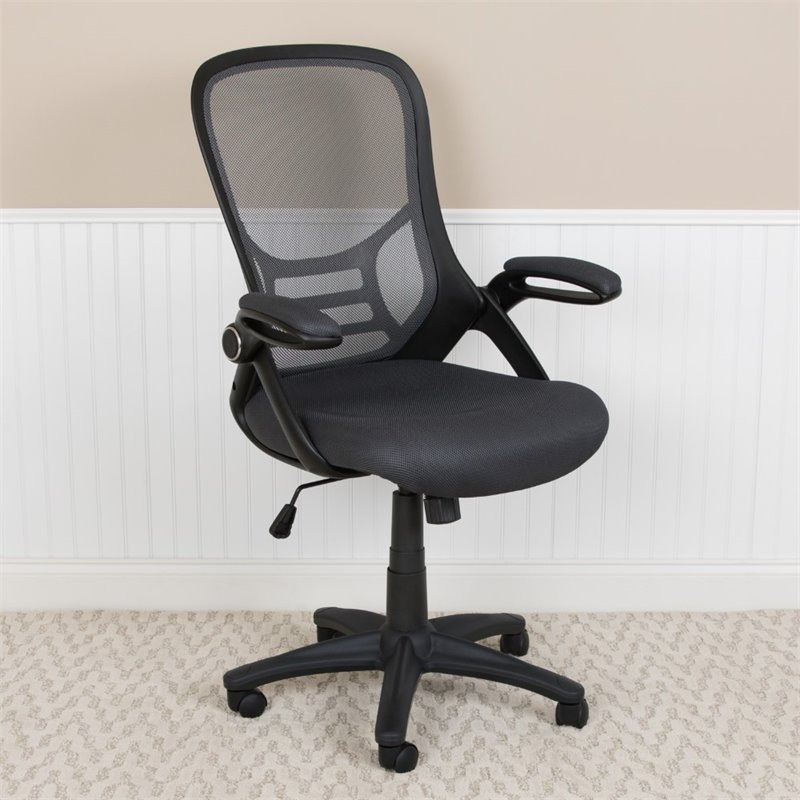 Pemberly Row High-Back Ergonomic Mesh Office Swivel Chair in Dark Gray
