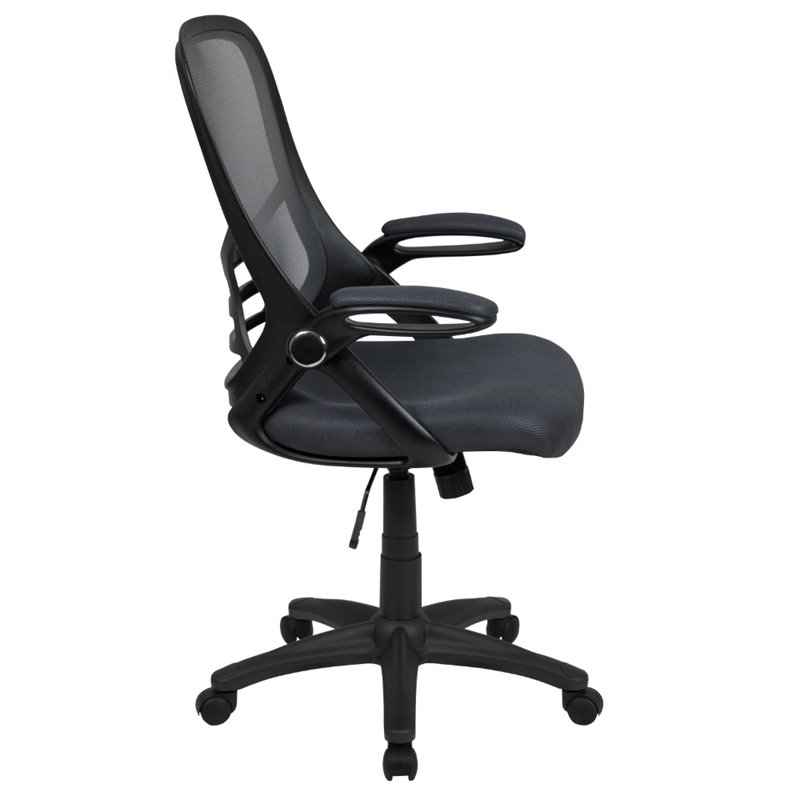 Pemberly Row High-Back Ergonomic Mesh Office Swivel Chair in Dark Gray