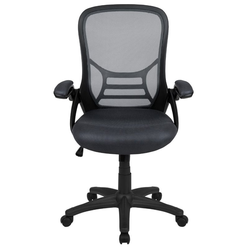 Pemberly Row High-Back Ergonomic Mesh Office Swivel Chair in Dark Gray