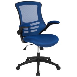 Pemberly Row Modern Mid Back Mesh Office Swivel Chair in Blue