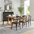 Pemberly Row X Metal Wood Stacking Side Chair in Black Fruitwood