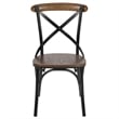 Pemberly Row X Metal Wood Stacking Side Chair in Black Fruitwood