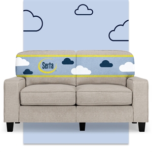 Pemberly Row 61&quot Track Arm Sofa Loveseat with Removable Covers Light Gray