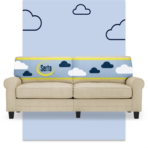 Pemberly Row Modern 78&quot Rolled Arm Sofa with Removable Covers Tan