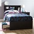 Pemberly Row Contemporary Twin Mates Bed in Pure Black Finish