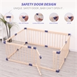 Pemberly Row Baby Solid Wood Saftey Gate with Blue connector