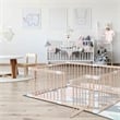 Pemberly Row Baby Solid Wood Saftey Gate in Off White with White connector