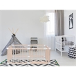 Pemberly Row Baby Solid Wood Saftey Gate in Off White with White connector