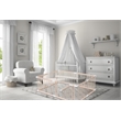 Pemberly Row Baby Solid Wood Saftey Gate in Off White with White connector